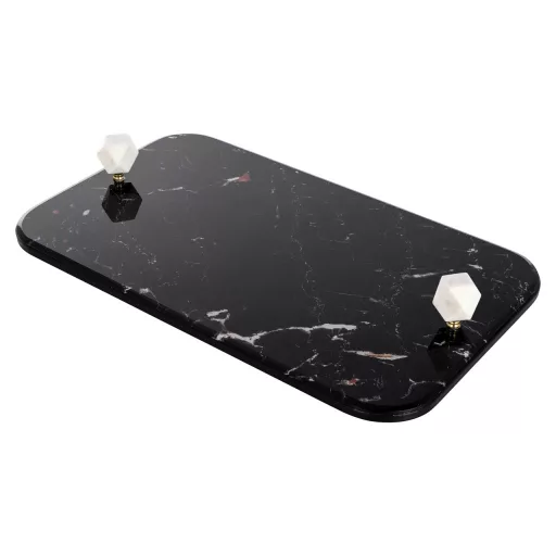 Elegáns fekete márvány tálca