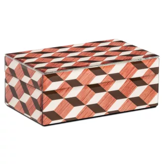   Elegáns, üvegből készült díszdoboz geometriai mintázattal 