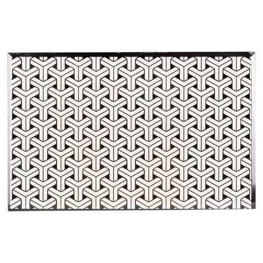 Elegáns, üvegből készült díszdoboz geometriai mintázattal