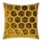 Elegáns arany hexagon mintás bársony díszpárna Designer Guild luxus anyag és finom szatén keverékével, fényes prémium kéderrel,  párnabelsővel 50x50cm