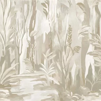   Exkluzív, festményszerű trópusi mintás fotótapéta gyönyörű harmónikus színekkel  4,24x3m