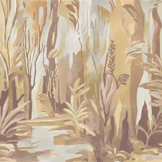   Exkluzív, festményszerű trópusi mintás fotótapéta gyönyörű harmónikus színekkel  4,24x2,6m