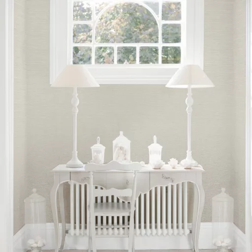 Modern, finoman strukturált textilhatású prémium tapéta beige színben