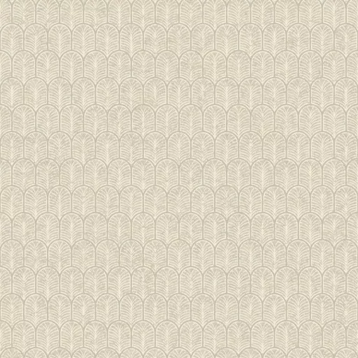 Elegáns pálmalevél ihletésű art deco tapéta , geometrikus mintával krém színben