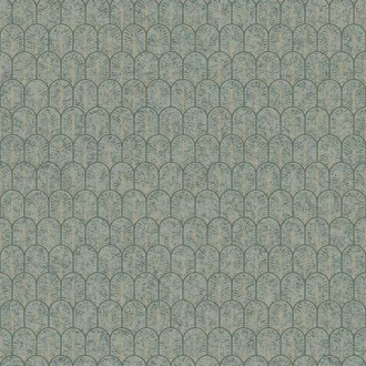   Elegáns pálmalevél ihletésű art deco tapéta , geometrikus mintával zöld, arany színben