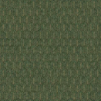   Elegáns pálmalevél ihletésű art deco tapéta , geometrikus mintával zöld-arany színben