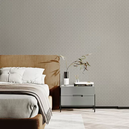 Minimalista geometrikus mintás tapéta világos bézs tónusokkal