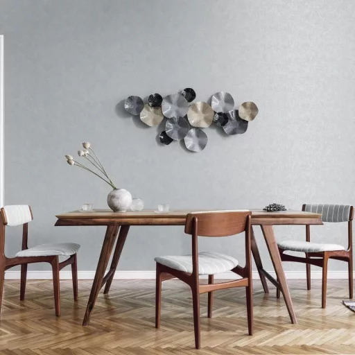 Prémium ,elegáns fémes  betonhatású tapéta ,antracit alapon ezüst színü fémes felülettel