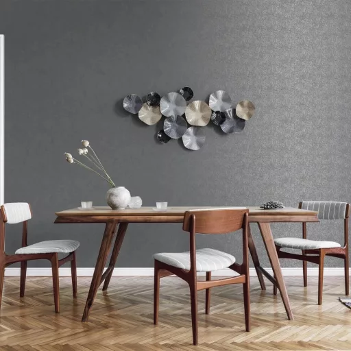 Prémium ,elegáns fémes  betonhatású tapéta ,graffitszürke alapon ezüst színü fémes felülettel