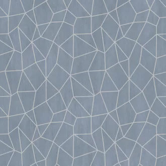   Modern, letisztult geometrikus mintás tapéta finom vonalháló mintával  jégkék-ezüst fémes csillogásal