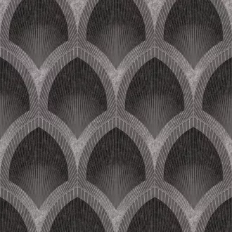   Prémium art deco íves mintás tapéta – elegáns geometrikus tapéta melegbarna- szürke  szinben selyemfénnyel