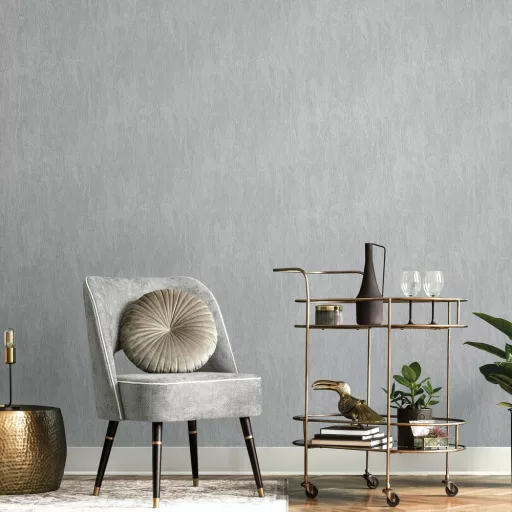 Exkluzív megjelenésű, finoman strukturált design tapéta finoman csillogó fémes felületi hatással szürke- ezüst csillogással