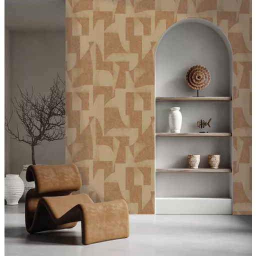 Geometrikus mintás tapéta – Nagyméretű, texturált design falburkolat