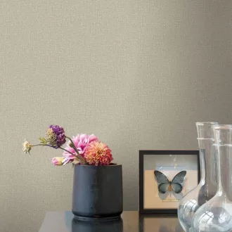   Textilhatású tapéta taupe–szürkésbarna színben – elegáns szövött struktúráva