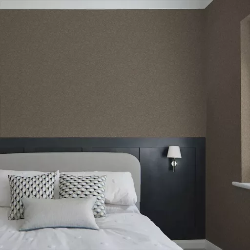 Taupe barna fonott hatású tapéta – elegáns geometrikus textúrával
