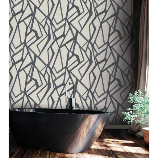 Geometrikus mintás tapéta – Nagyméretű, texturált design