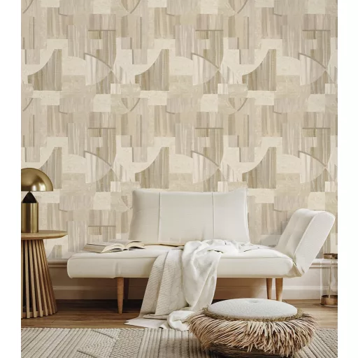 Geometrikus mintás tapéta – Vízfesték hatású, modern prémium faldekor