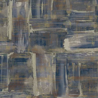   Modern absztrakt mintás tapéta látványos ecsetvonás hatással és elegáns fémes vonalrészletekkel.