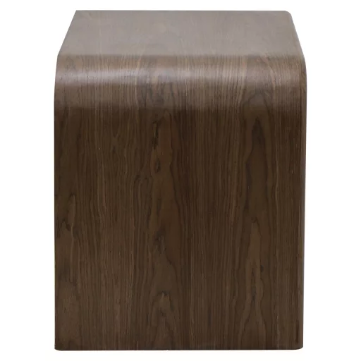Barna, fa hatású 2 fiókos éjjeliszekrény 66 cm – modern lekerekített design