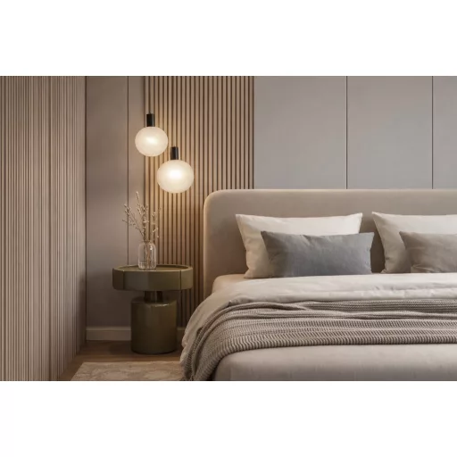  Zsálya zöld, magasfényű fiókos éjjeliszekrény – modern design, kihúzható felső résszel