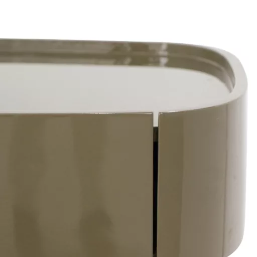  Zsálya zöld, magasfényű fiókos éjjeliszekrény – modern design, kihúzható felső résszel