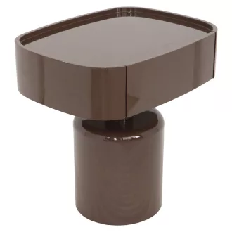   Gesztenye magasfényű fiókos éjjeliszekrény – modern design, kihúzható felső résszel