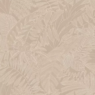   Exkluzív, trópusi mintás design tapéta finom  részletekkel, homokszürke árnylatban 10mx 0,7m