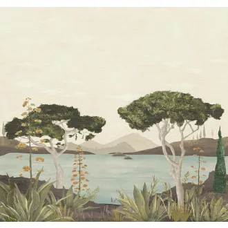   Panorámás tájkép tapéta – mediterrán hangulatú design nappaliba